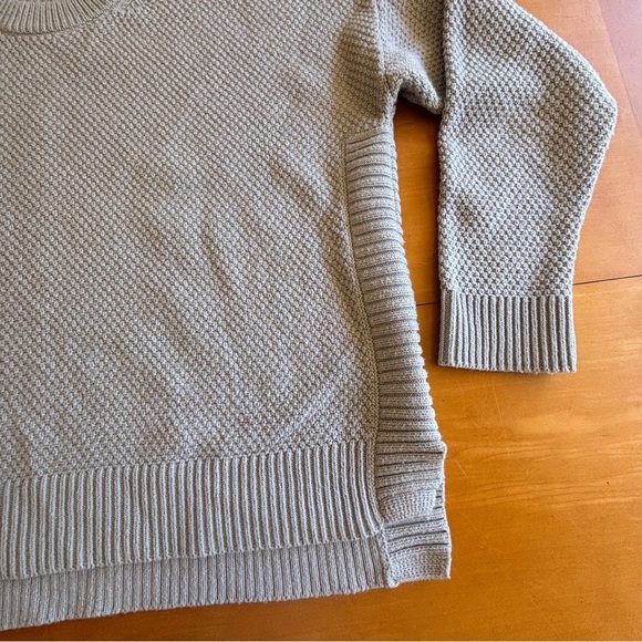 Madewell L pale blue grey boxy, oversize popcorn knit sweater - Picture 2 of 9